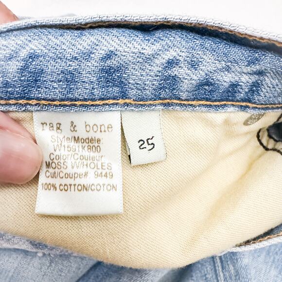 Rag & Bone Boyfriend Jean Light Wash Distressed Denim Size 25 - Picture 3 of 7